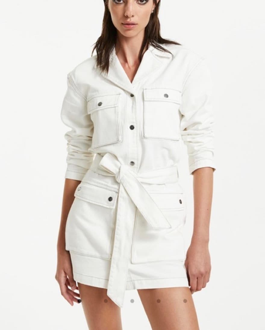 Ksubi White Belted Mini Jean Dress  - Image 3