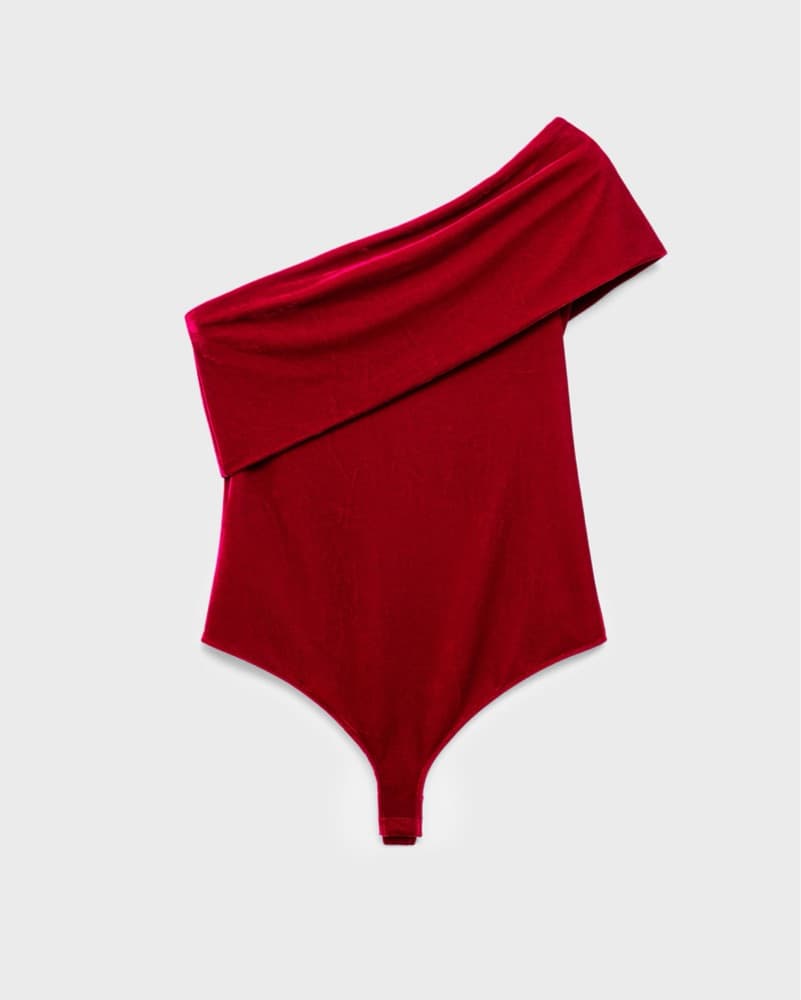 MANGO Red Velvet Bodysuit - Image 4
