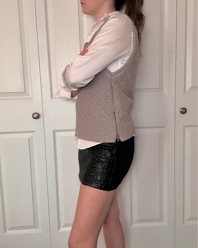 Grey Cotton-Linen Sweater Vest  - Image 2