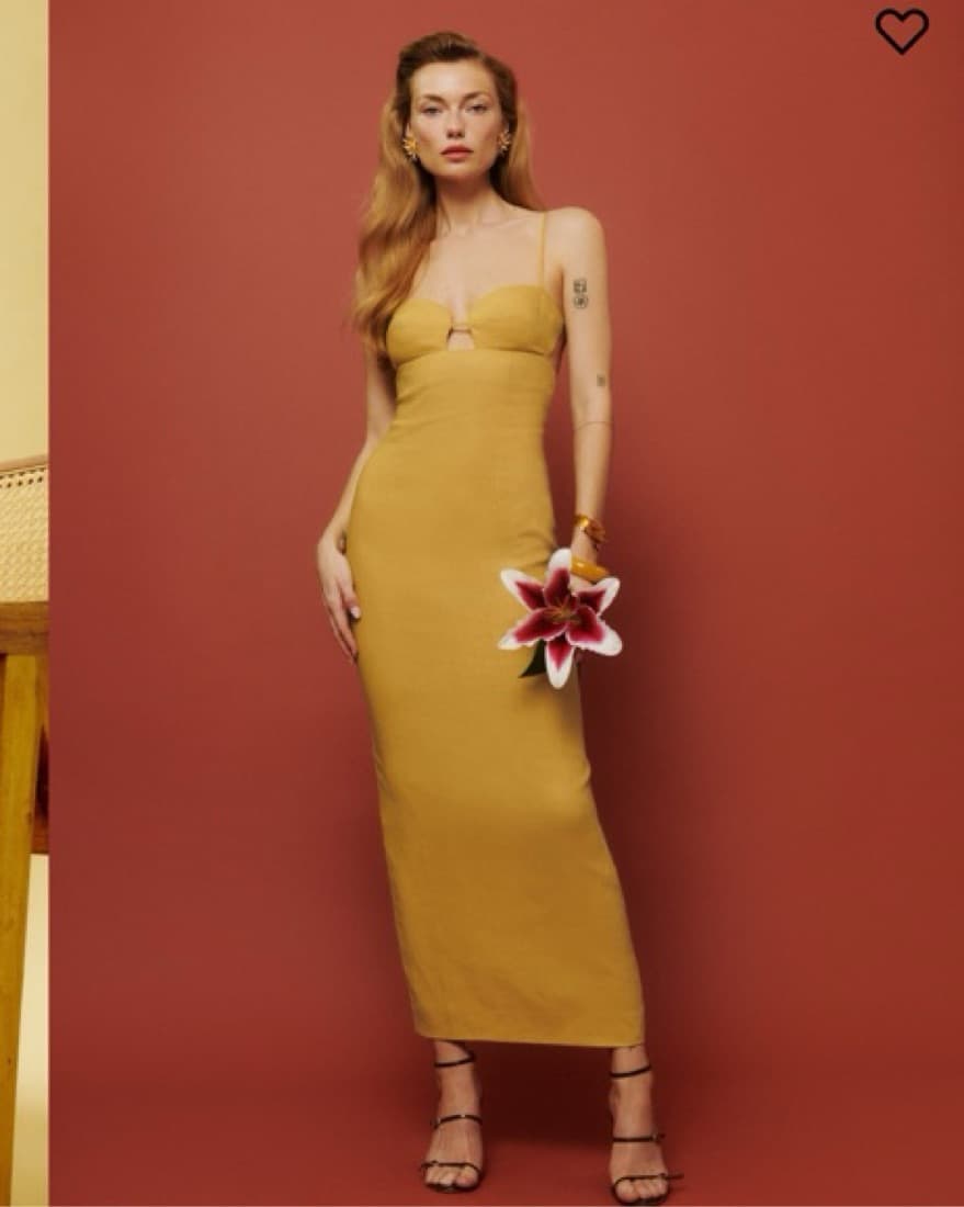 Reformation Malibu Linen Yellow Dress - Image 1