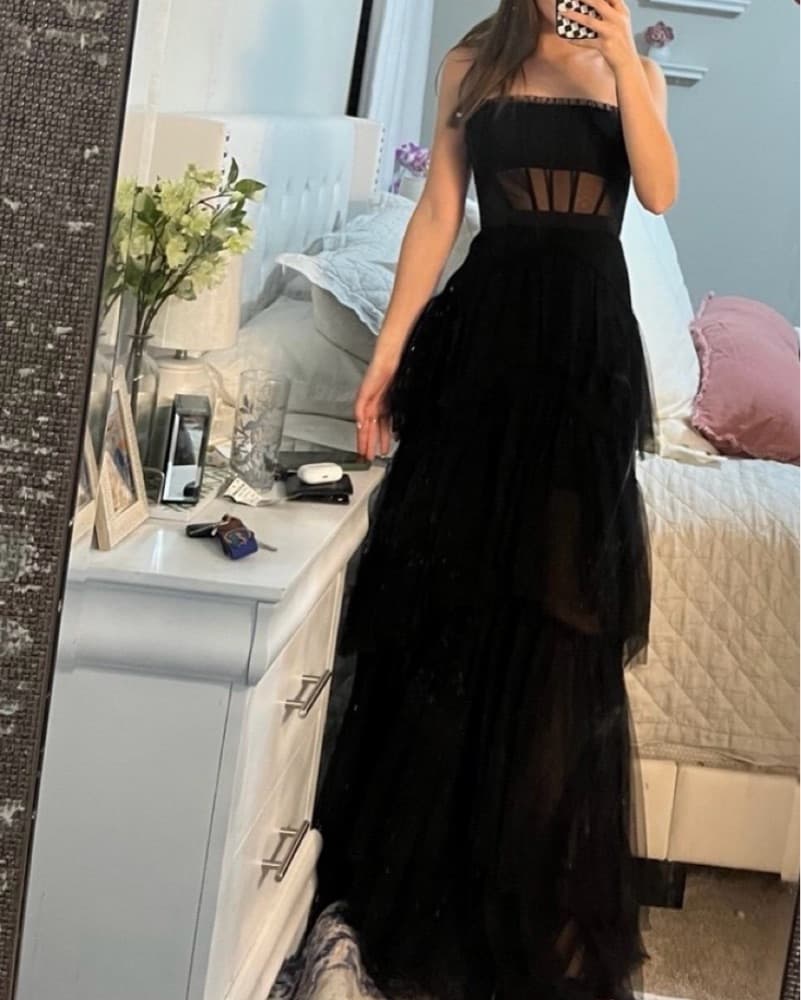 Betsey And Adam Jasmine Mesh Corset Gown - Image 2