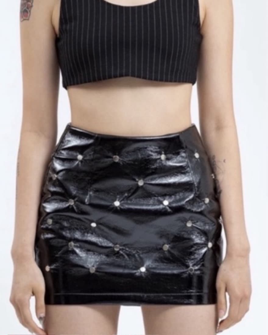 GUIZIO - Studded Leather Mini Skirt - Image 3