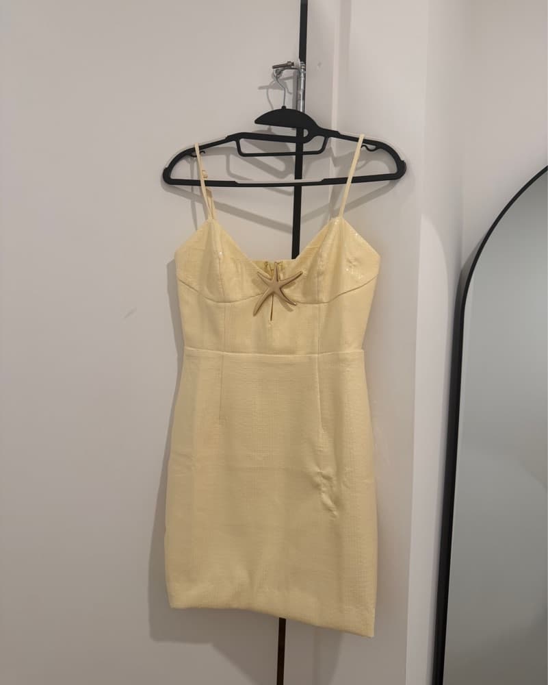 Yellow sequin starfish mini dress  - Image 6