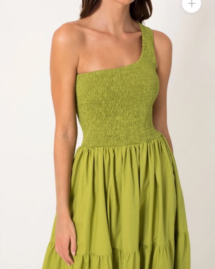 S/W/F Asymetric dress Green Maxi  - Image 4