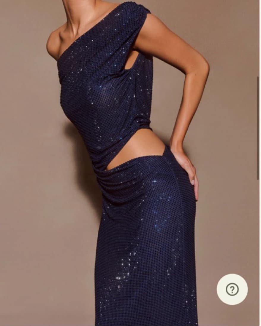 Navy Diamante dress - Image 2