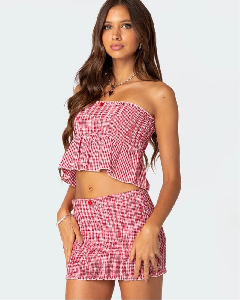 Red Gingham Two-Piece Set - Image 2