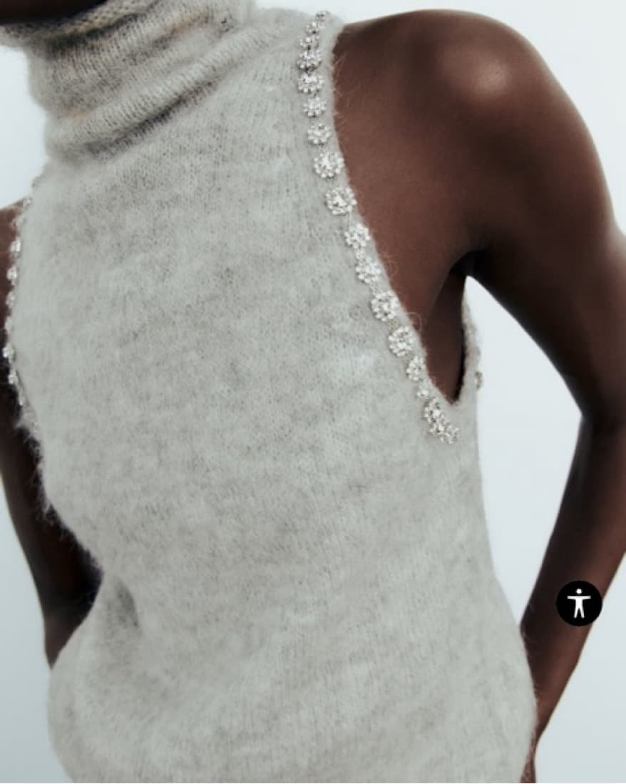 Knit Sweater Tank With Jewels - Image 2