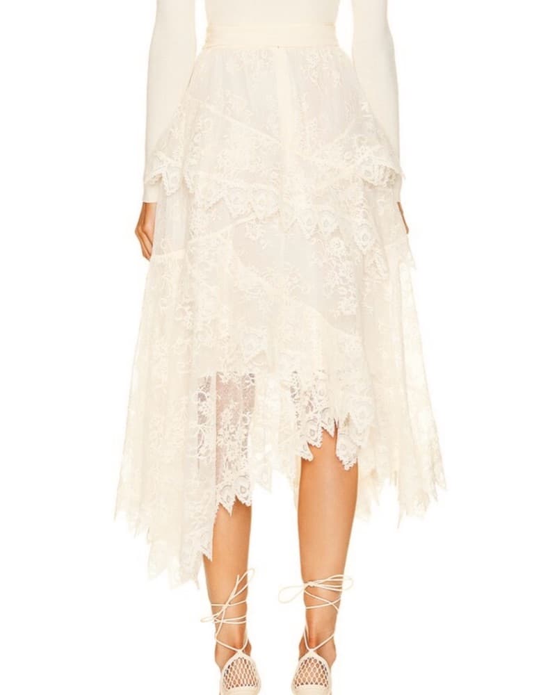 Zimmerman Lace Assymetrical Midi Skirt - Image 4
