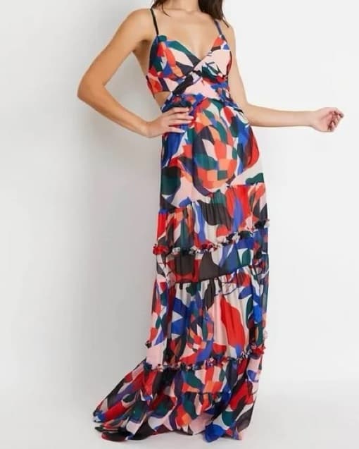PatBO Protea Cut-out Dress In Poppy - Image 1