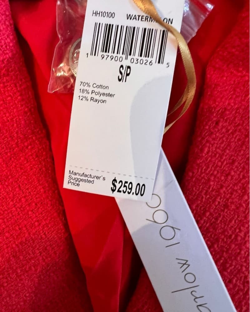 Vibrant Red Boucle Fringe Jacket - Image 4