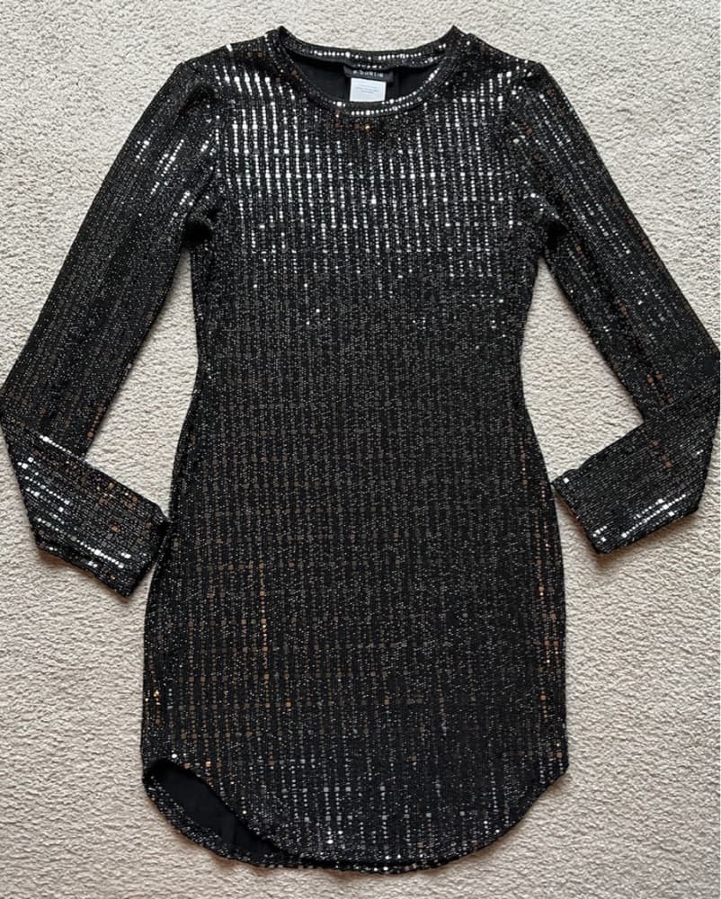 Sequin Metallic Bodycon Mini Dress  - Image 3