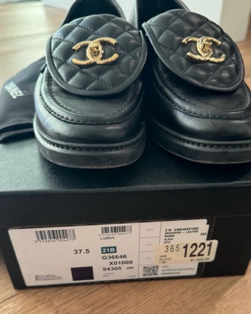 Chanel Quilted Leather Loafers - Image 1