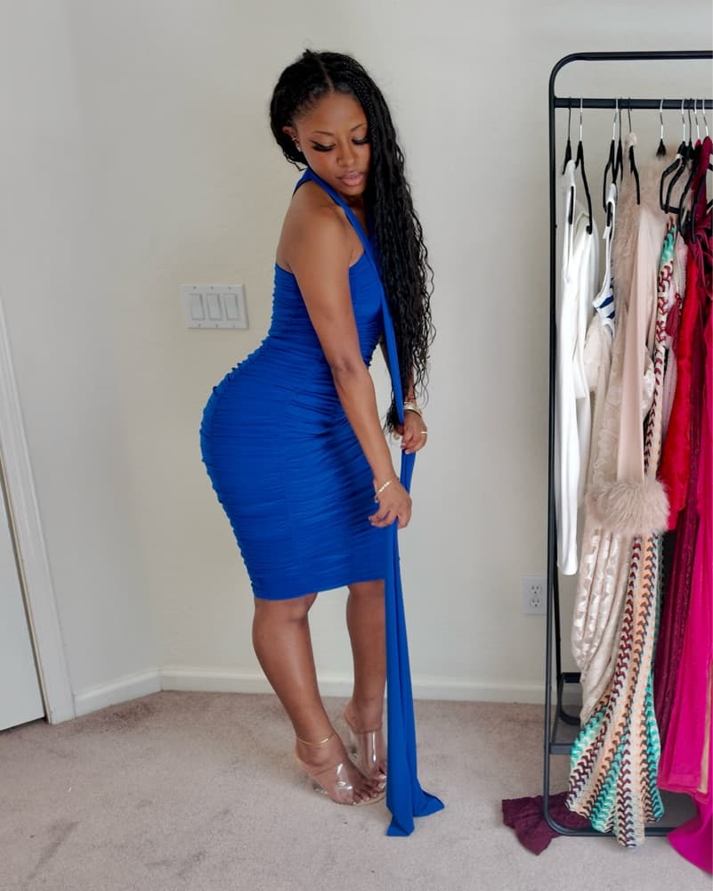 Realign Ruched Midi Dress- Club L London - Image 1
