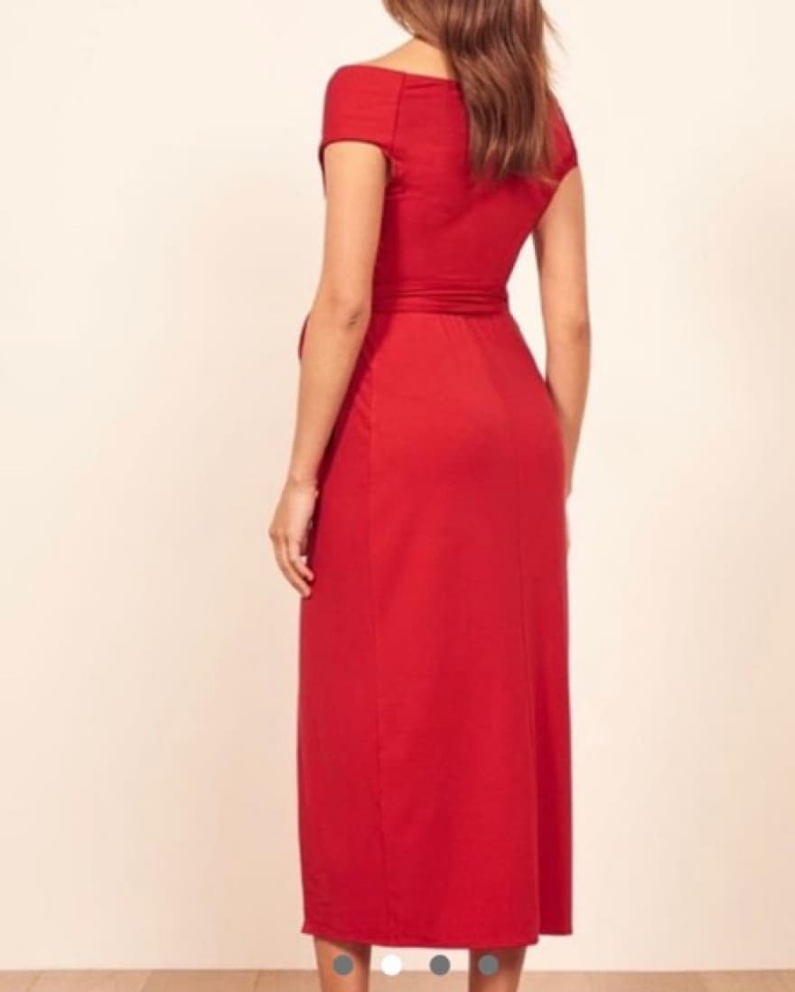 Reformation Red Wrap Dress  - Image 3