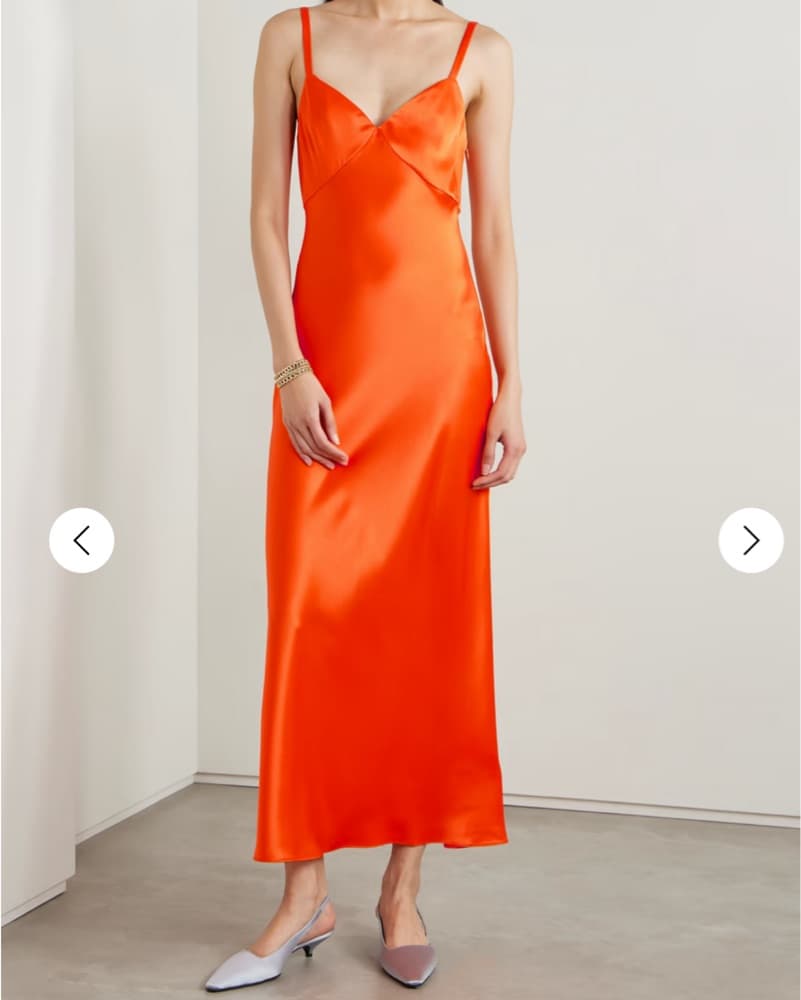Polo Ralph Lauren Orange Satin Maxi - Image 3