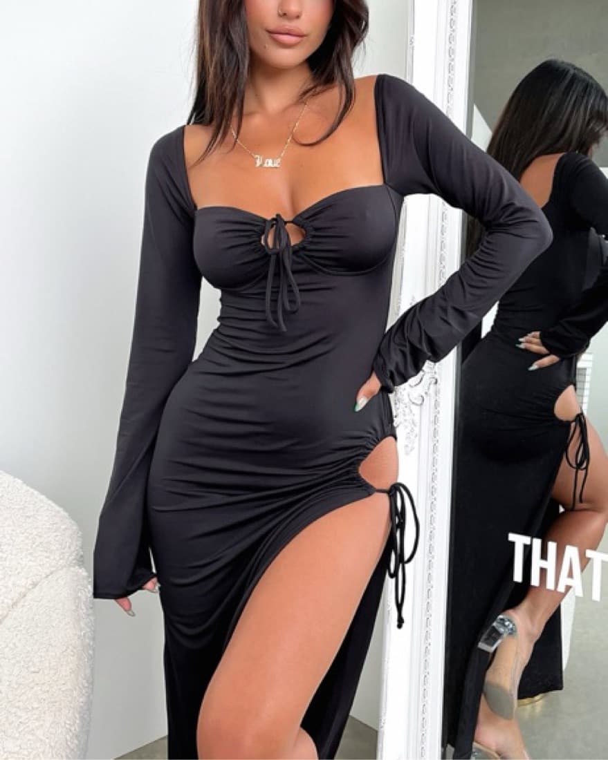 Thats So Fetch Noor Maxi Dress Black - Image 1