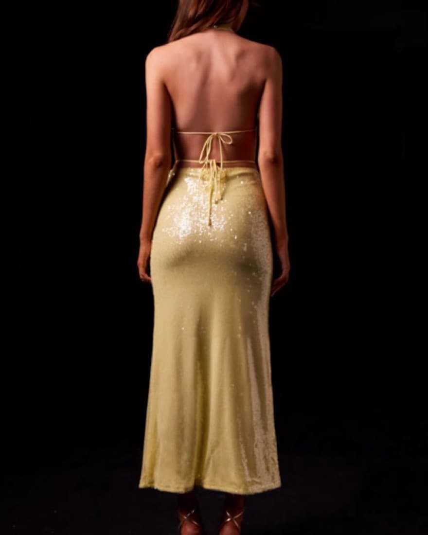 yellow sequin dress  - Image 2
