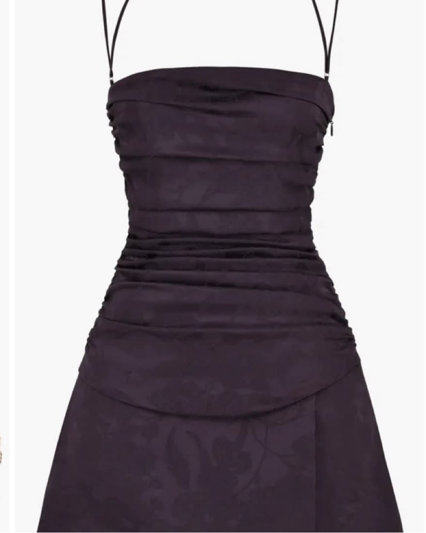 Melia Floral Jacquard Stretch Satin Mini - Image 2
