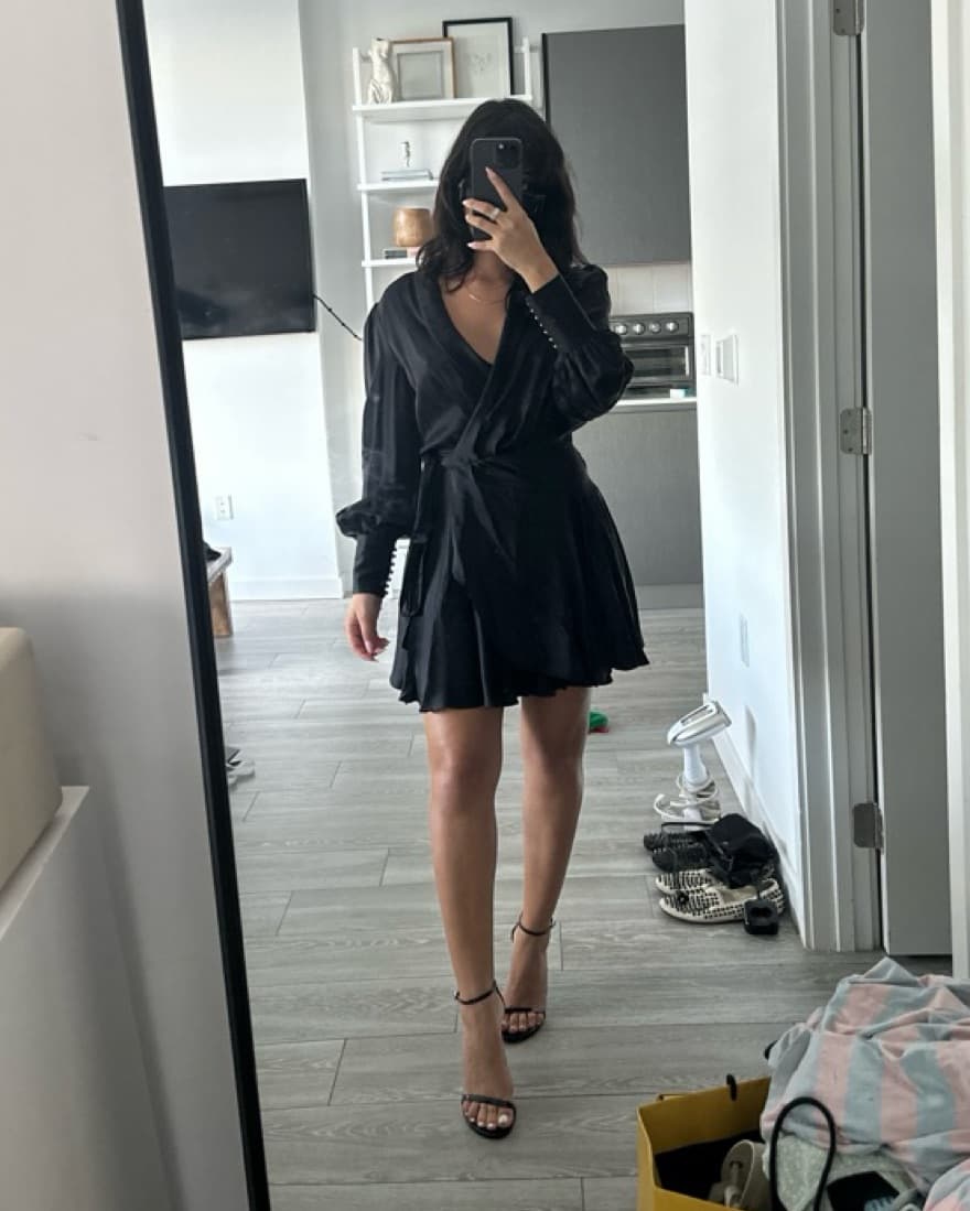 zimmermann black silk wrap dress - Image 2
