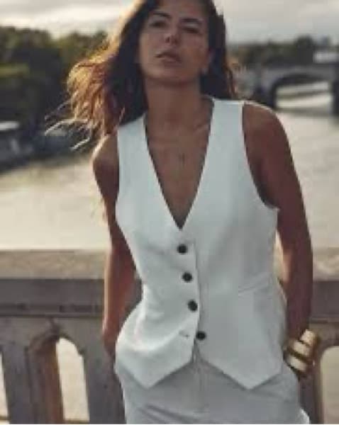 Zara White Vest - Image 2
