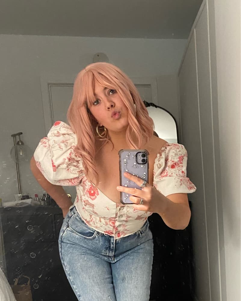 Pink Wavy Wig  - Image 1