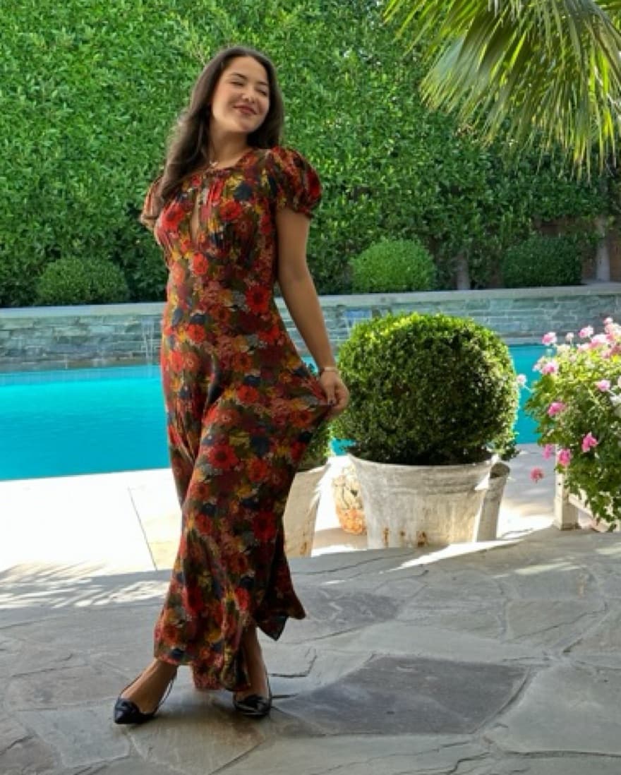 Floral Doen Keyhole Dress - Image 1