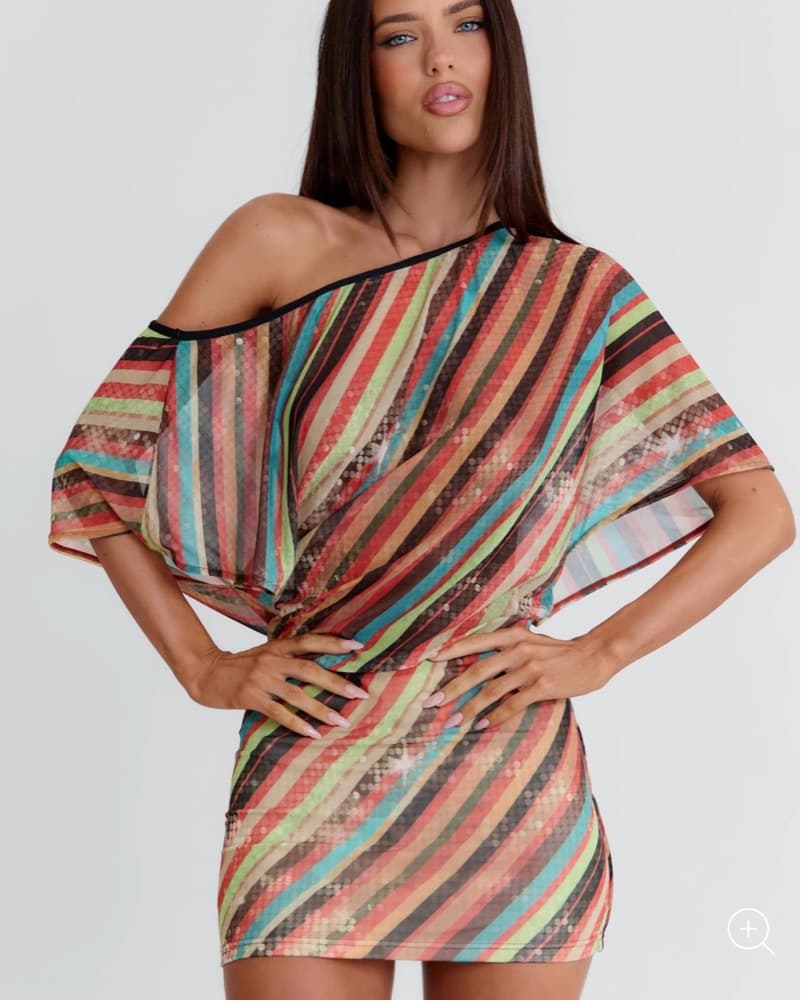 Outcast Stripe Sequin Mini Dress - Image 2