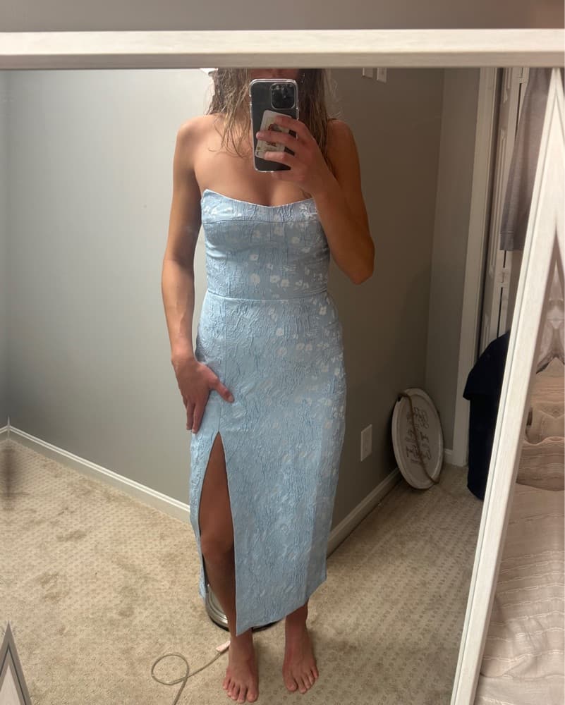 Ivy Dress In Blue | Amanda Uprichard  - Image 5