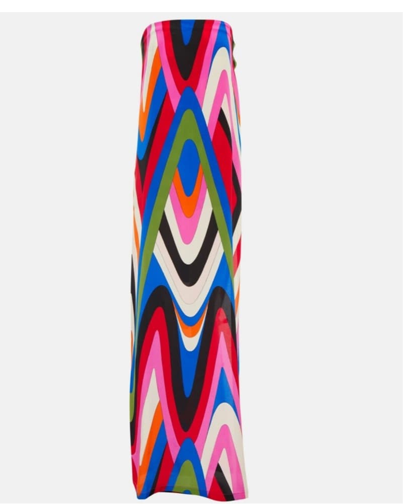 Viral Soldout Pucci Strapless Silk Dress - Image 4