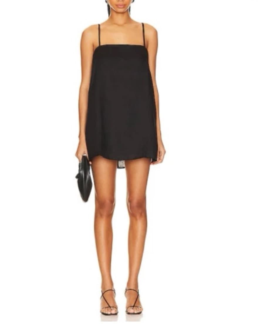 Mikoh Black Faye Linen Mini Dress  - Image 1