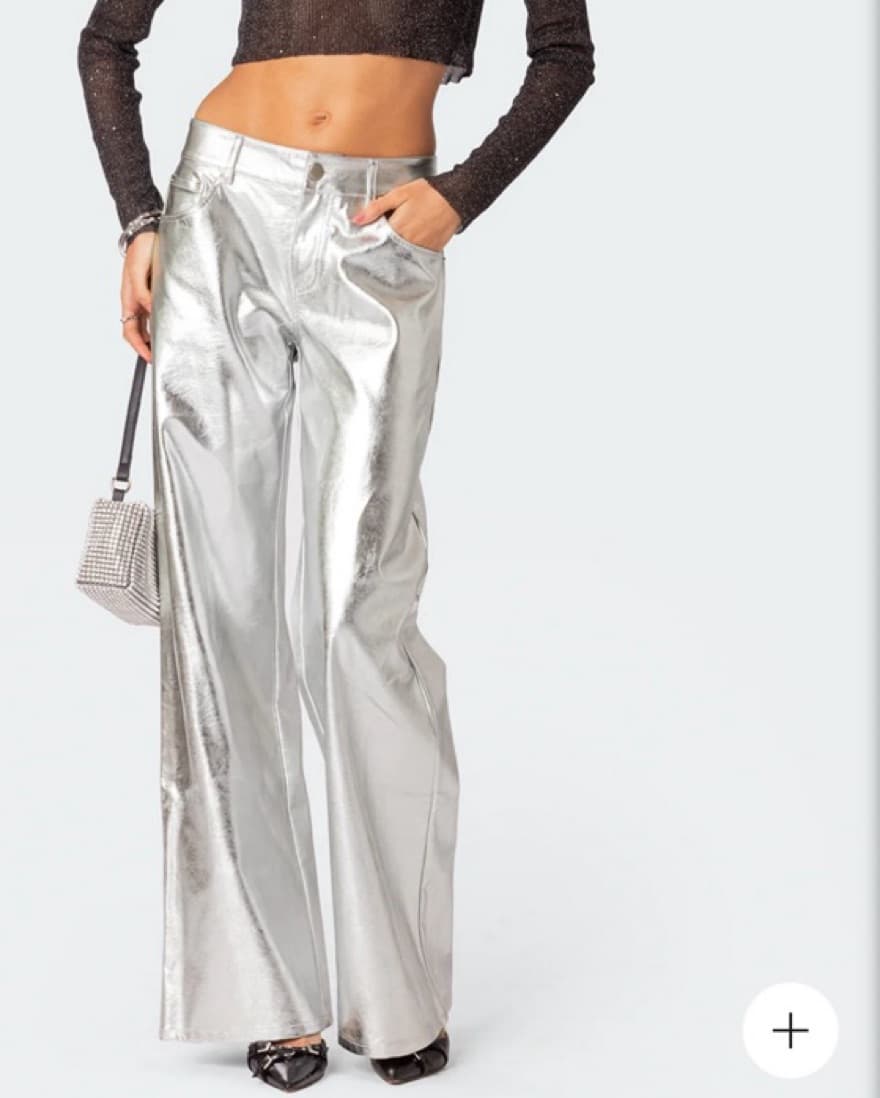 Kim Metallic Faux Leather Pants - Image 1