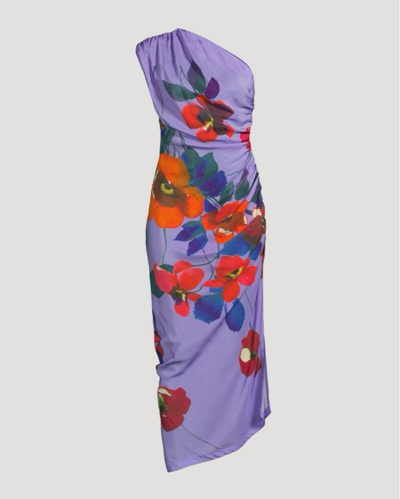 Smythe One Shoulder Poppy Dress - Image 3