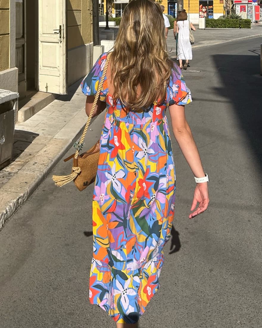 Multicolor Floral Casual Midi Dress - Image 1