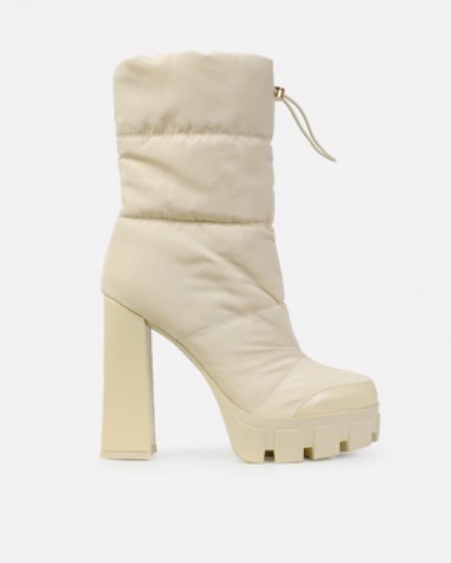 Stone Padded Block Heel Boots - Image 1