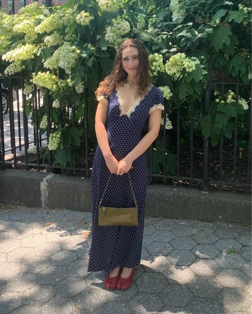 Rixo Navy Blue Spotted Lace Maxi Dress  - Image 5