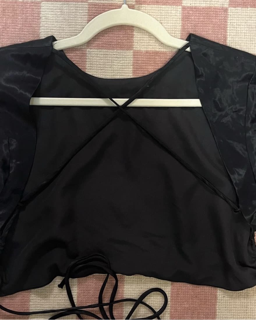 Zara Silk Black Backless Top - Image 2