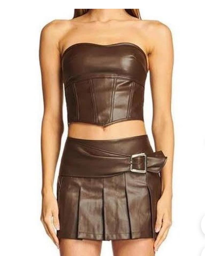 I AM Gia VENA LEATHER CORSET TOP - Image 1