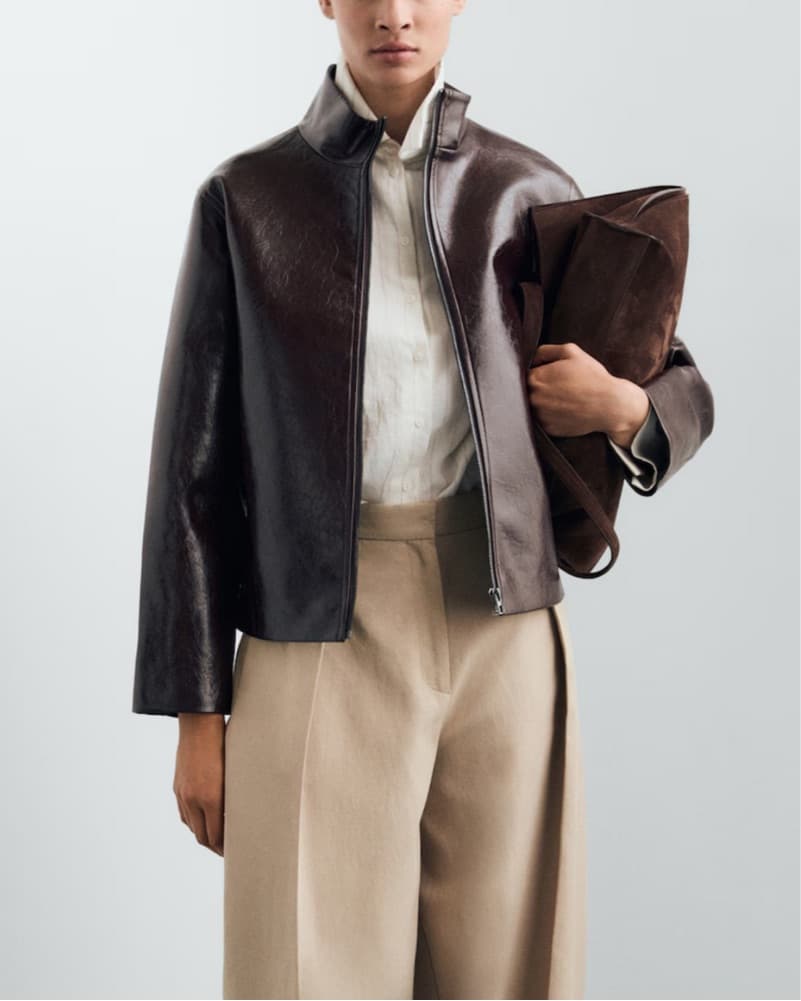 Mango Textured Brown Jacket   - Image 2