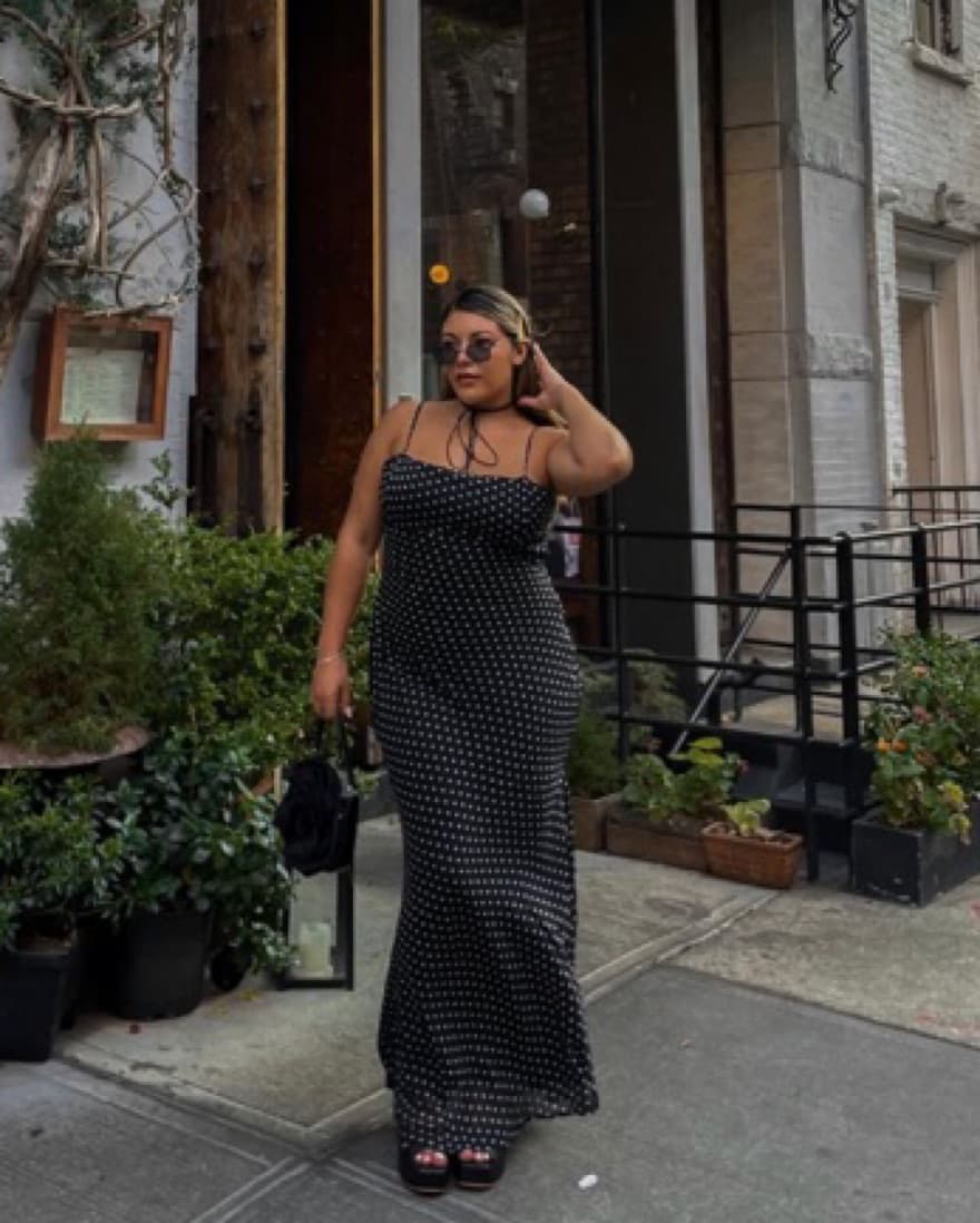 Black Polka Dot Maxi Dress - Image 1