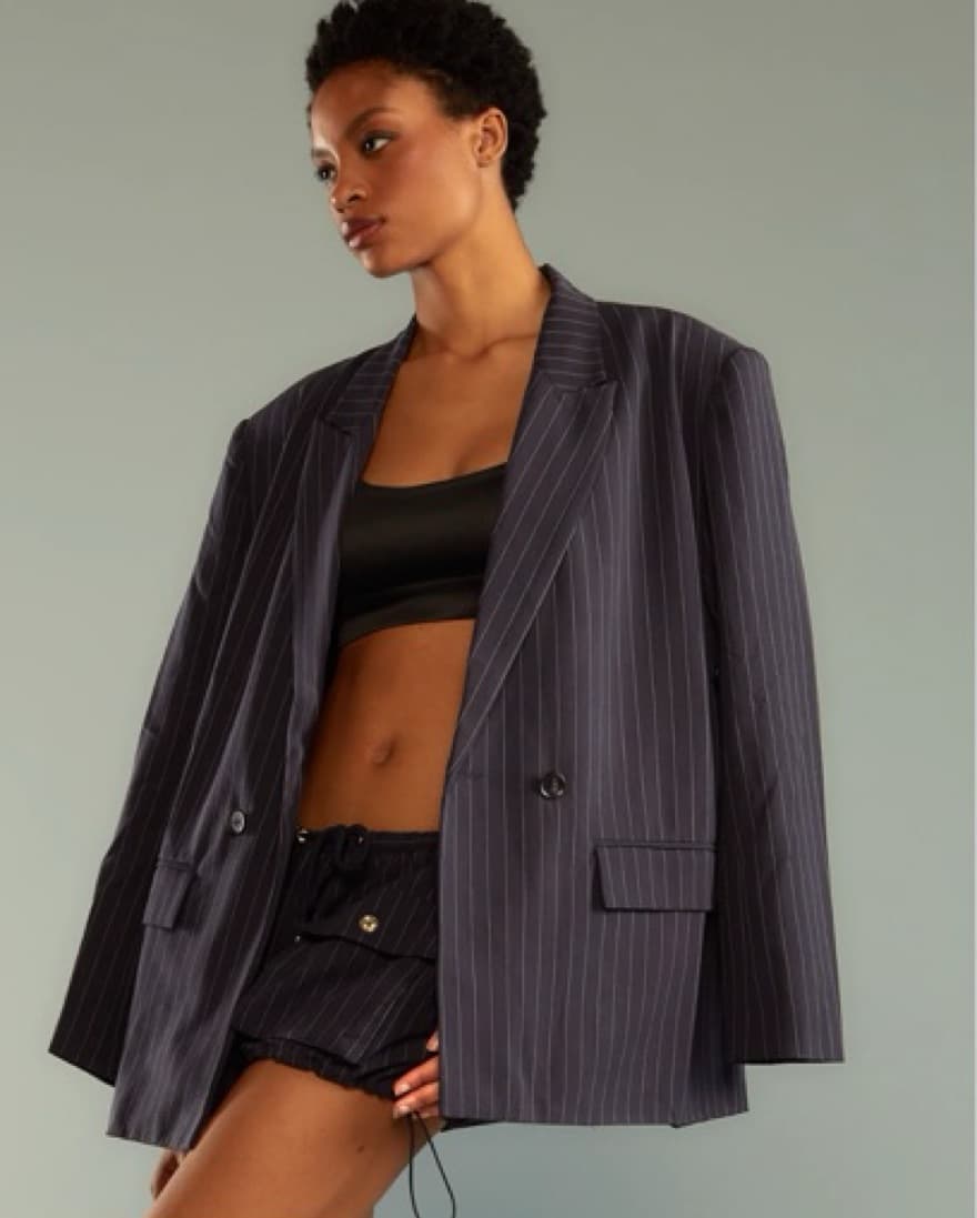 Cynthia Rowley Pinstripe Blazer  - Image 1