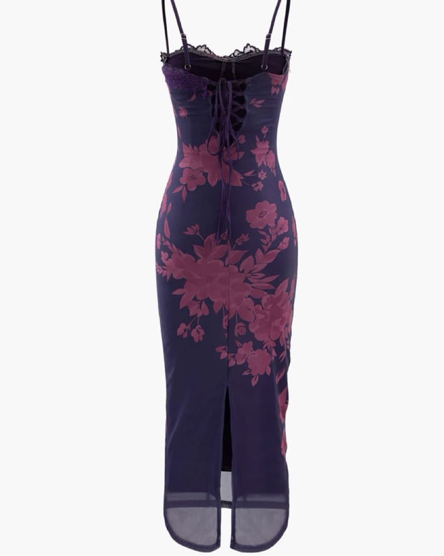 Elegant Floral Midi Dress - Image 2