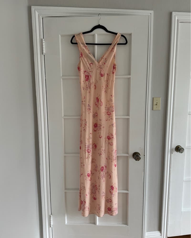 Pink Silk Floral Dress - Image 2