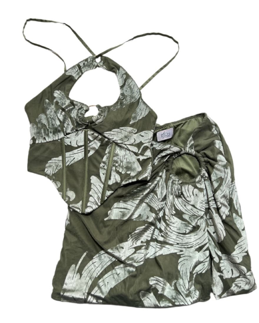 Oh Polly - Green Mini Skirt Set - Image 1