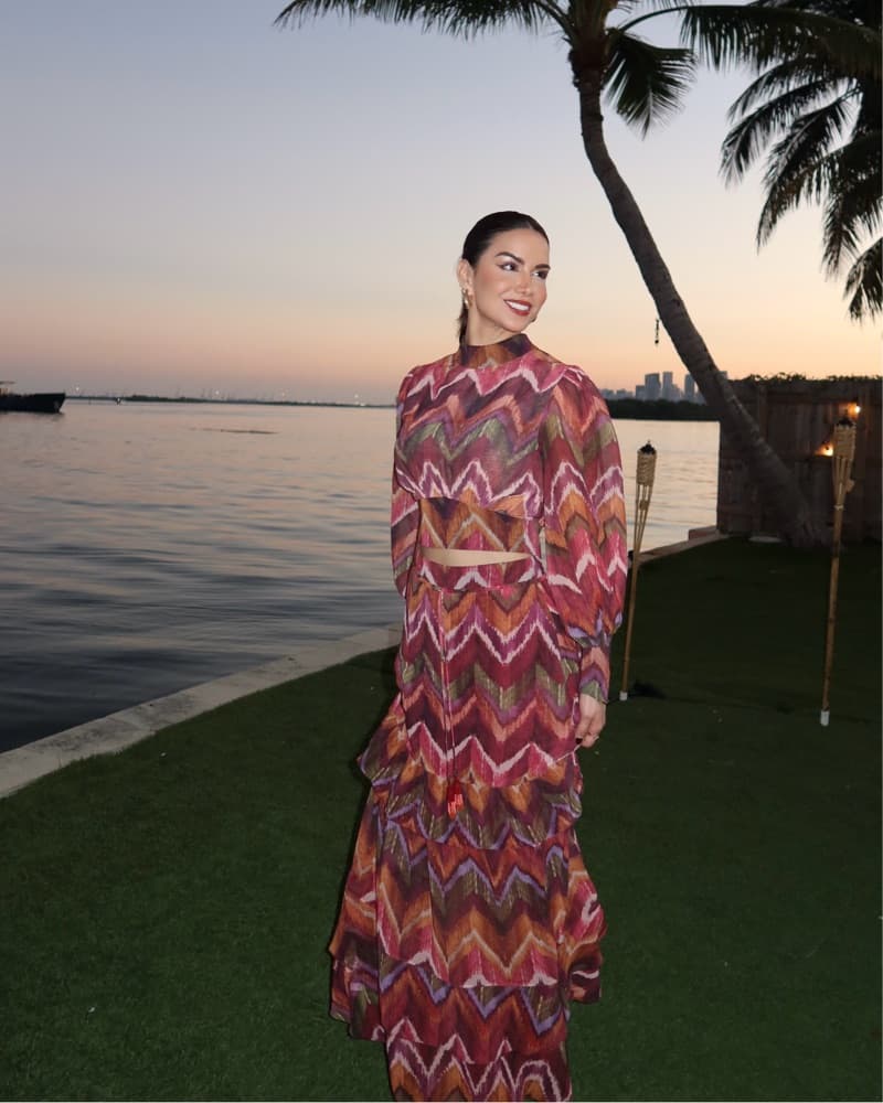 Vibrant Chevron Printed Maxi Set - Image 2