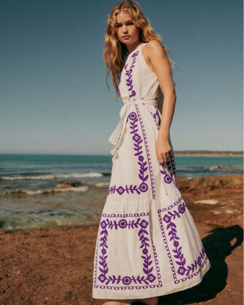 Sezane Embroidered Maxi Dress - Image 3
