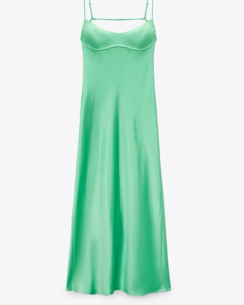 Zara - Satin Midi Dress With Cut Outs - Image 1