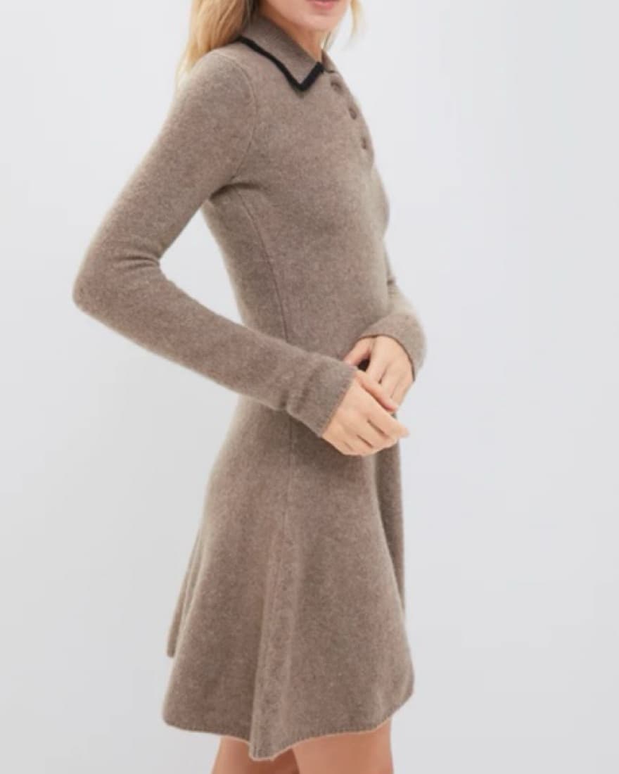 Staud Mushroom & Black Dujour Dress  - Image 3