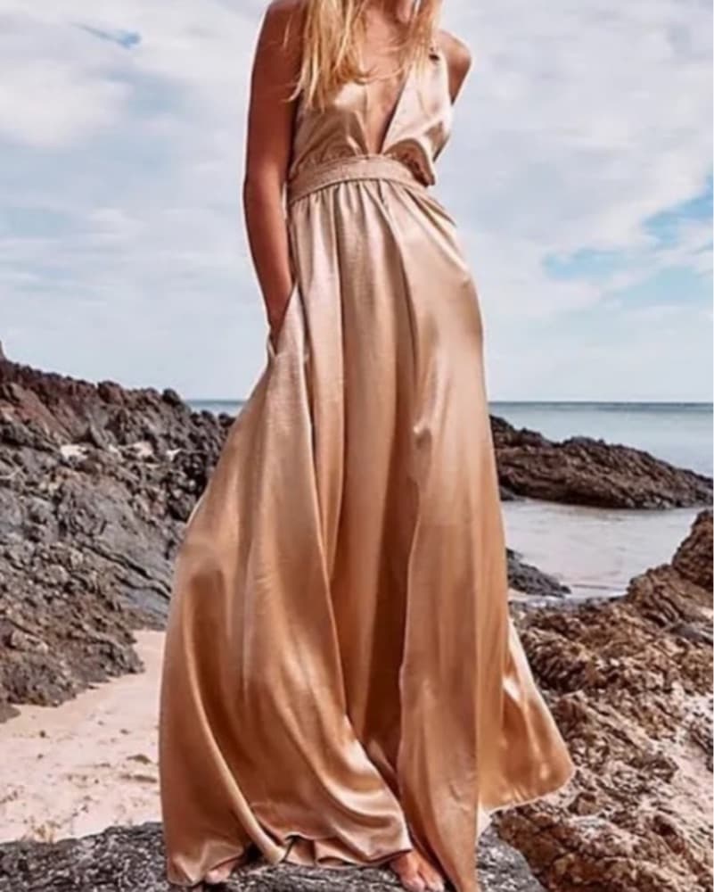 Free People Gold Maxi  - Image 1