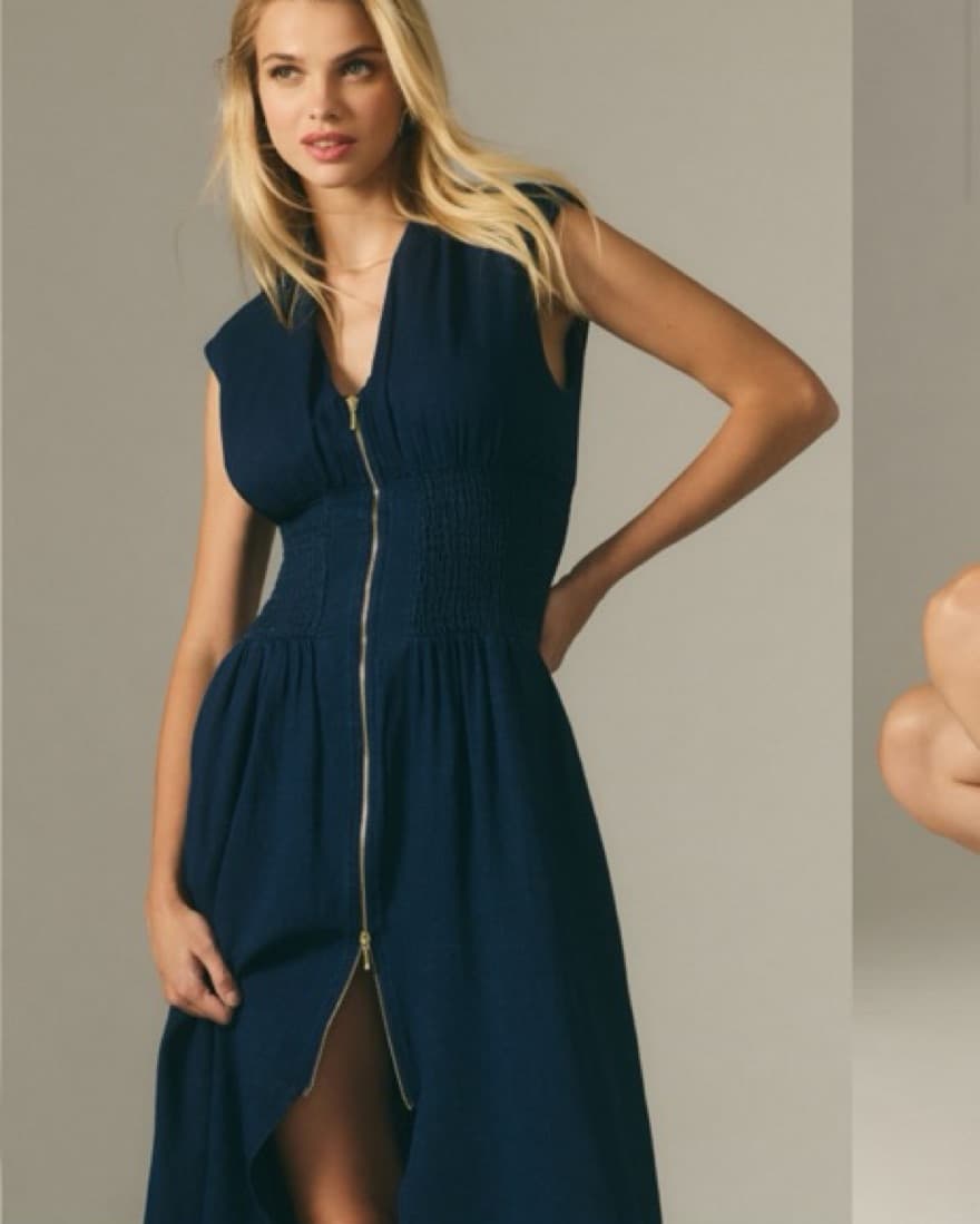 Anthropologie Cap-Sleeve V-Neck Midi  - Image 1