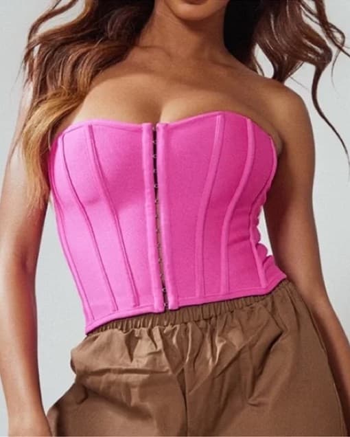 Vibrant Pink Bustier Corset - Image 2